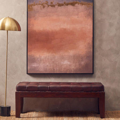 Inca Antique Brown Leather Bench