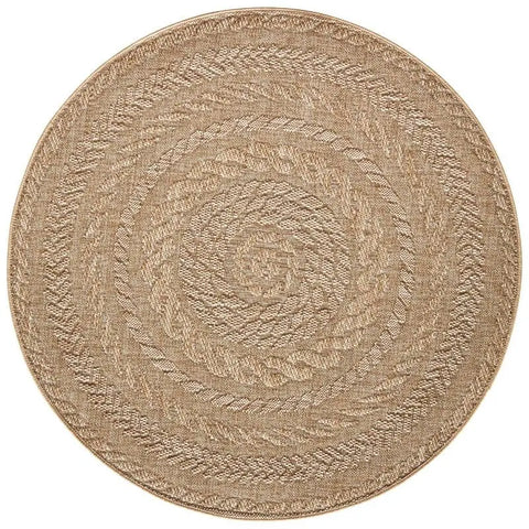 Indoor Outdoor Almendro Round Rug – Chevron Design - Ø 160 cm - Rugs