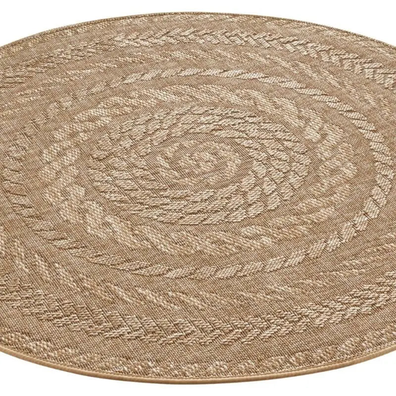 Indoor Outdoor Almendro Round Rug – Chevron Design - Rugs