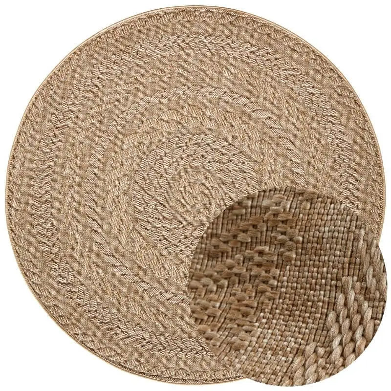 Indoor Outdoor Almendro Round Rug – Chevron Design - Rugs
