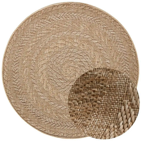 Indoor Outdoor Almendro Round Rug – Chevron Design - Rugs