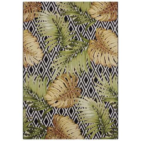 Indoor-Outdoor Leaves Noble Rug - 80X165 cm / Leaves Diamonds - Rugs
