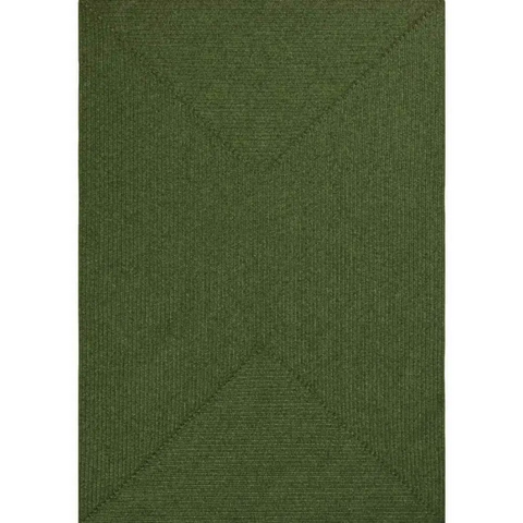 Indoor Outdoor Trenzado Rug – Bordered Plain Design - 80X150 cm / Green - Rugs
