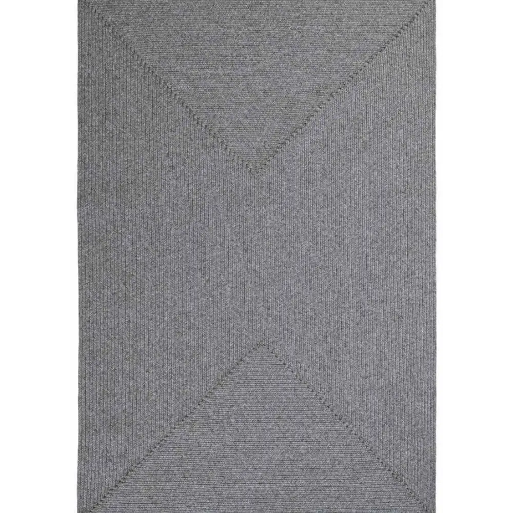 Indoor Outdoor Trenzado Rug – Bordered Plain Design - 80X150 cm / Grey - Rugs