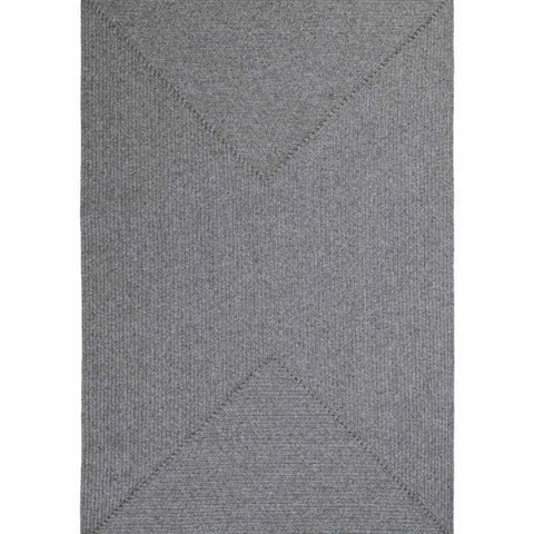 Indoor Outdoor Trenzado Rug – Bordered Plain Design - 80X150 cm / Grey - Rugs