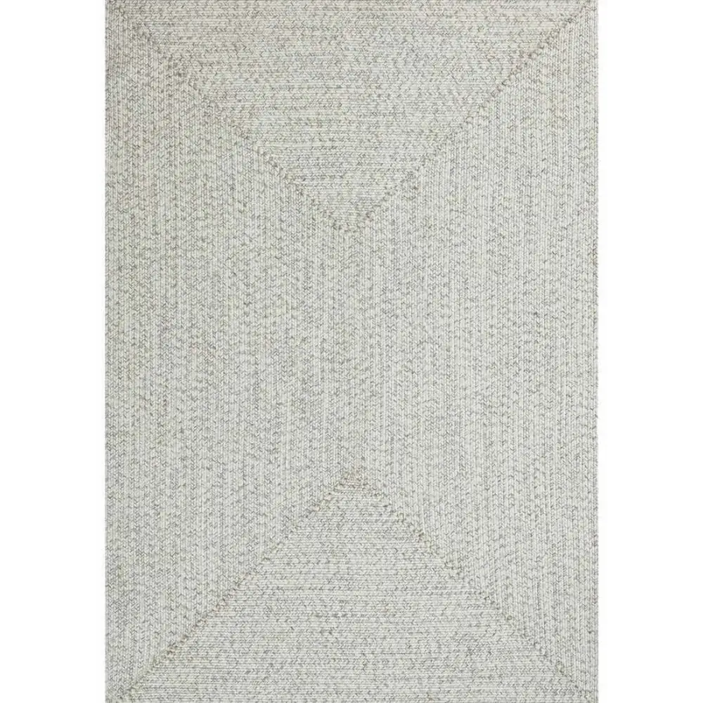 Indoor Outdoor Trenzado Rug – Bordered Plain Design - 80X150 cm / White - Rugs