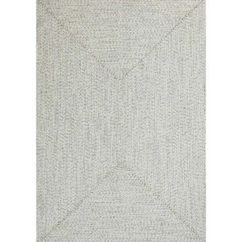Indoor Outdoor Trenzado Rug – Bordered Plain Design - 80X150 cm / White - Rugs