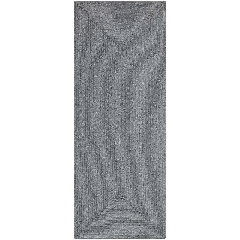 Indoor Outdoor Trenzado Rug – Bordered Plain Design - 80X200 cm / Grey - Rugs