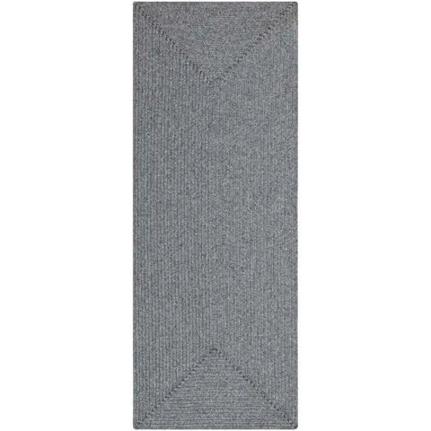 Indoor Outdoor Trenzado Rug – Bordered Plain Design - 80X200 cm / Grey - Rugs