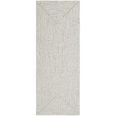 Indoor Outdoor Trenzado Rug – Bordered Plain Design - 80X200 cm / White - Rugs