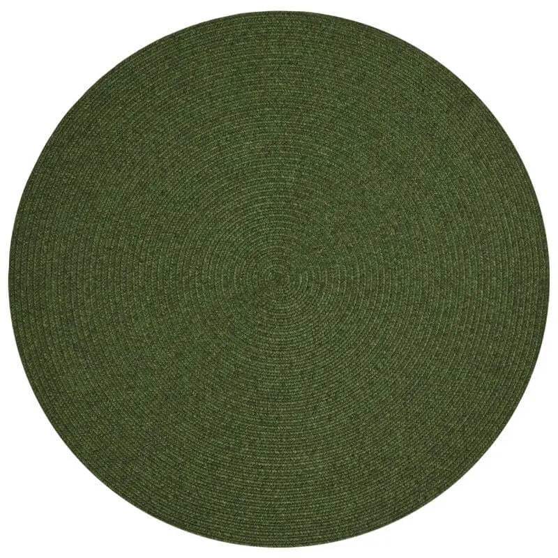 Indoor Outdoor Trenzado Rug – Bordered Plain Design - Ø 150 cm / Green - Rugs
