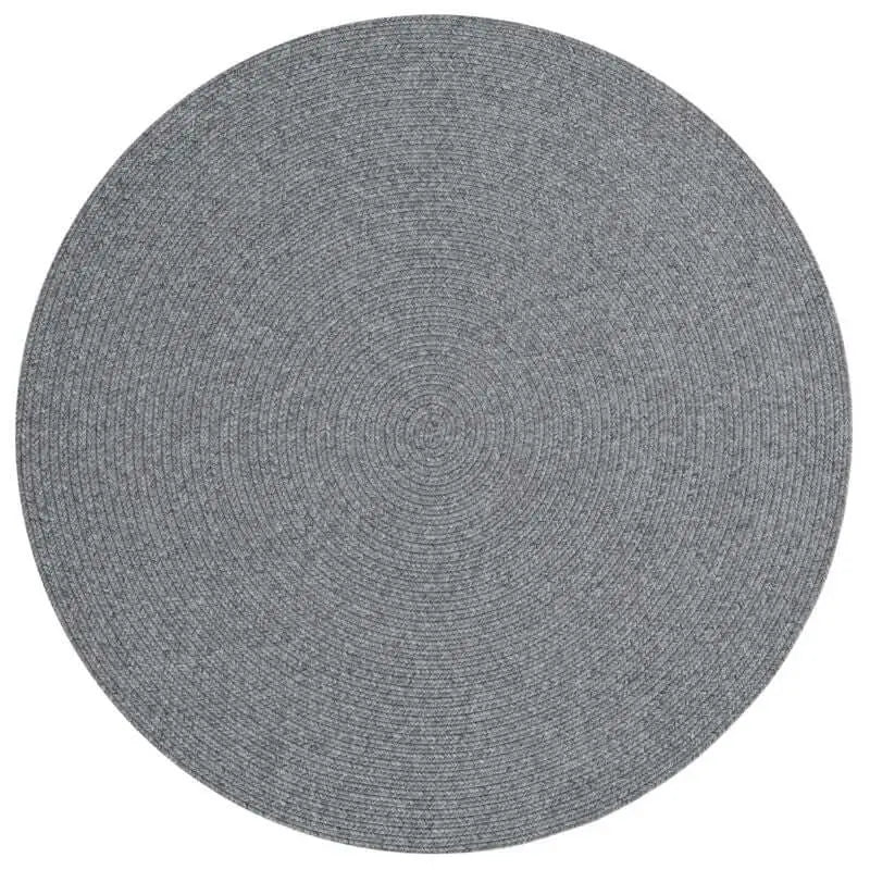 Indoor Outdoor Trenzado Rug – Bordered Plain Design - Ø 150 cm / Grey - Rugs