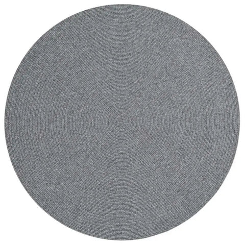 Indoor Outdoor Trenzado Rug – Bordered Plain Design - Ø 150 cm / Grey - Rugs