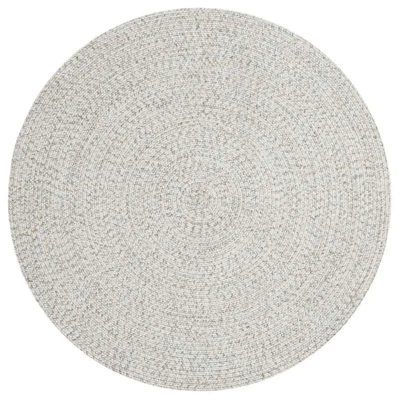 Indoor Outdoor Trenzado Rug – Bordered Plain Design - Ø 150 cm / White - Rugs