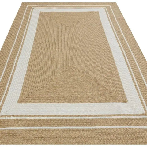 Indoor Outdoor Trenzado Rug – Bordered Plain Design - Rugs