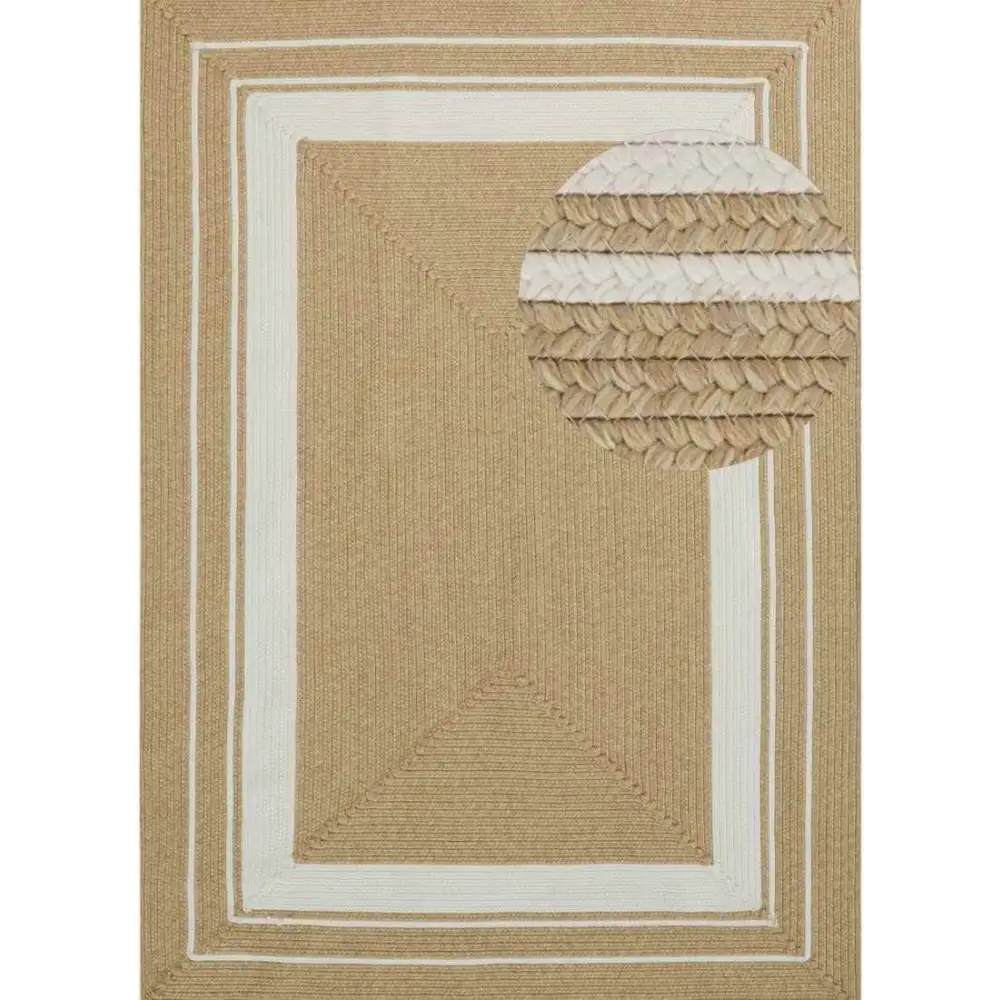 Indoor Outdoor Trenzado Rug – Bordered Plain Design - Rugs