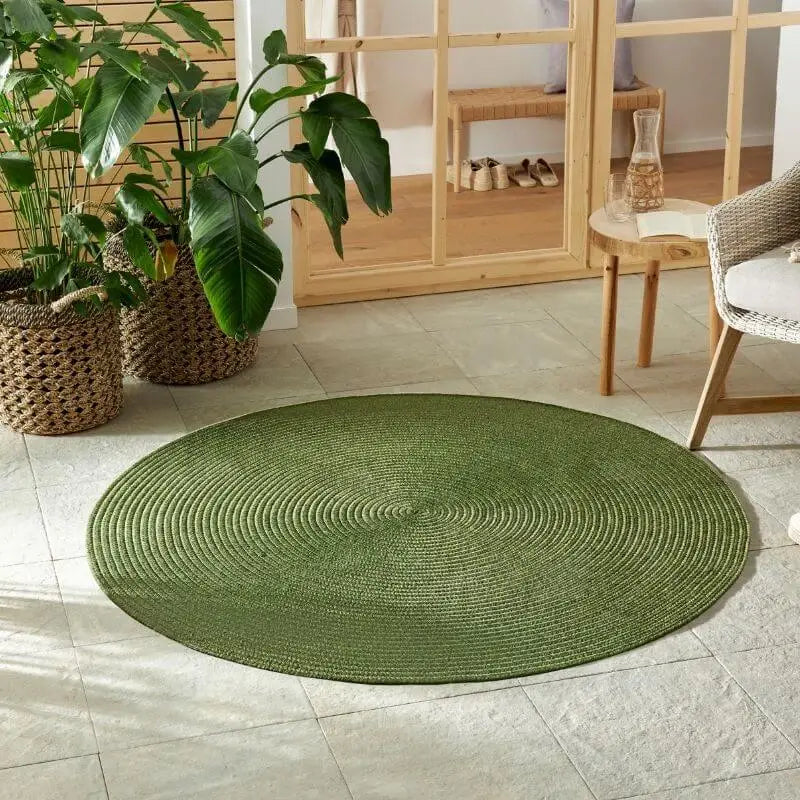 Indoor Outdoor Trenzado Rug – Bordered Plain Design - Rugs