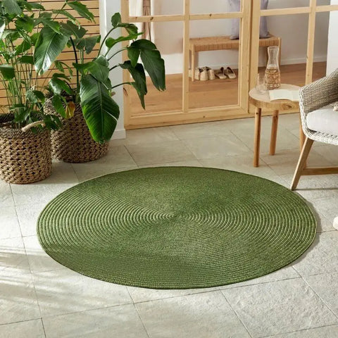 Indoor Outdoor Trenzado Rug – Bordered Plain Design - Rugs