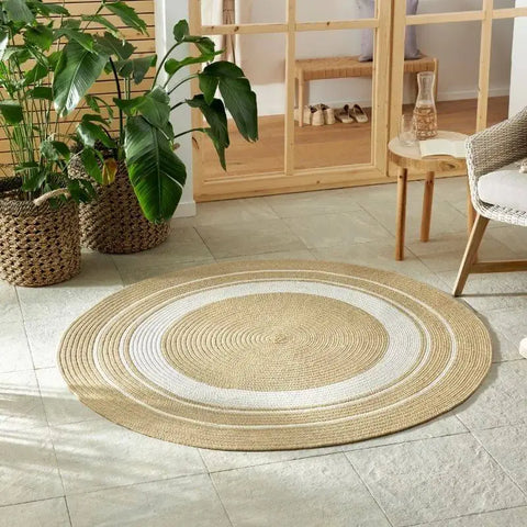 Indoor Outdoor Trenzado Rug – Bordered Plain Design - Rugs