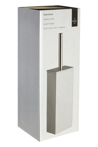 Indy square toilet brush with a polished stainless steel handle and sleek square toilet brush design