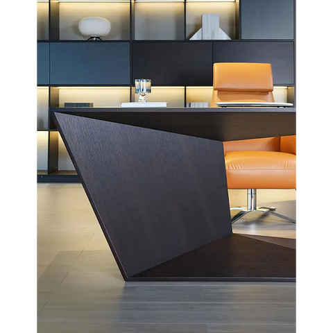 Ines Modern Office Desk For Home Black Wood