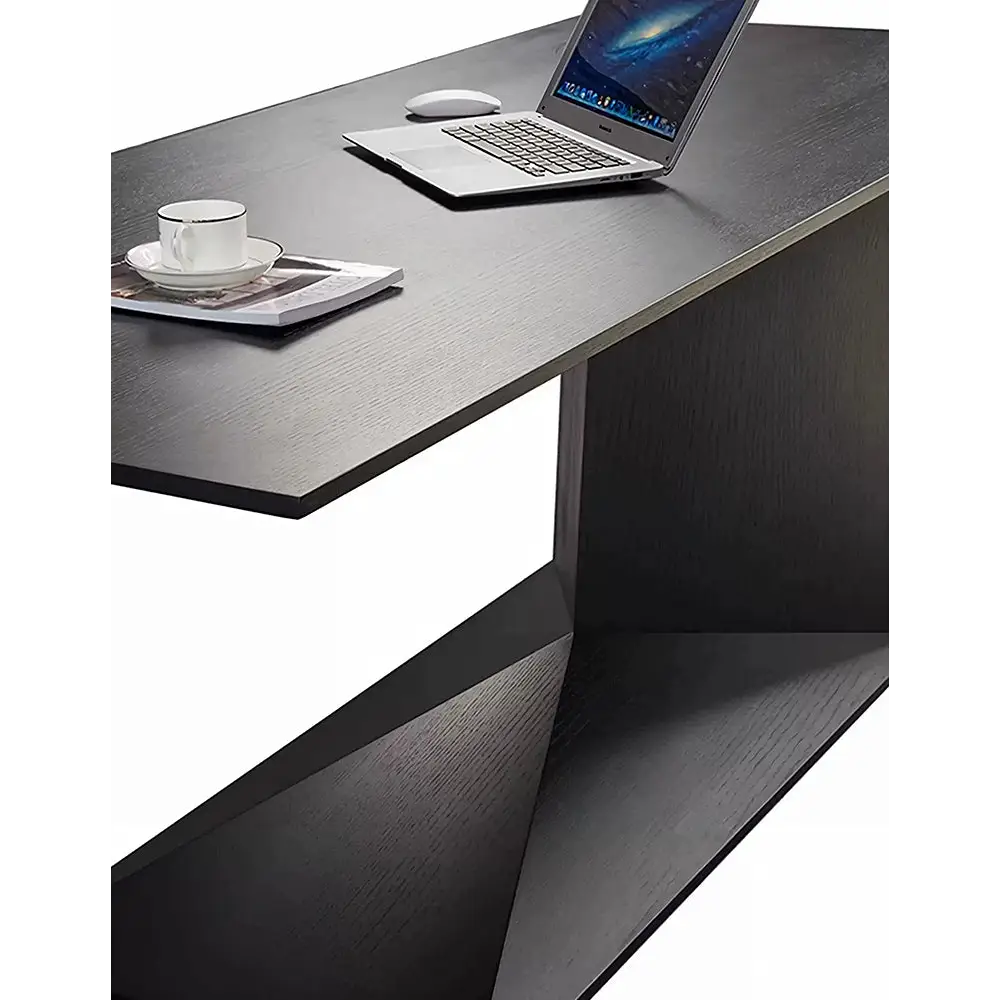 Ines Modern Office Desk For Home Black Wood