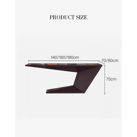 Ines Modern Office Desk For Home Black Wood