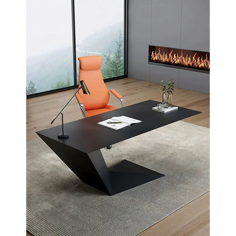 Ines Modern Office Desk For Home Black Wood