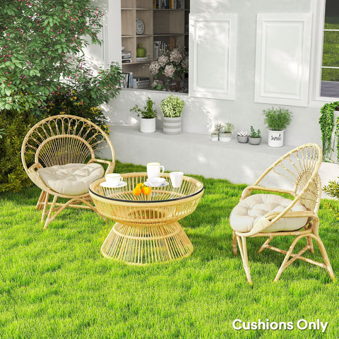 Outsunny Set of Two Φ60cm Outdoor Cushions - Beige