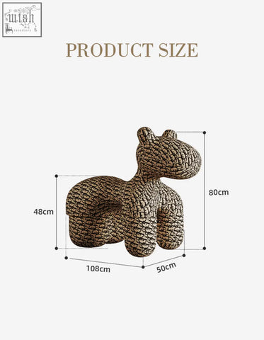 Brown textured ceramic hippo stool from isabeau kids animal armchair perfect for coffee table set accents