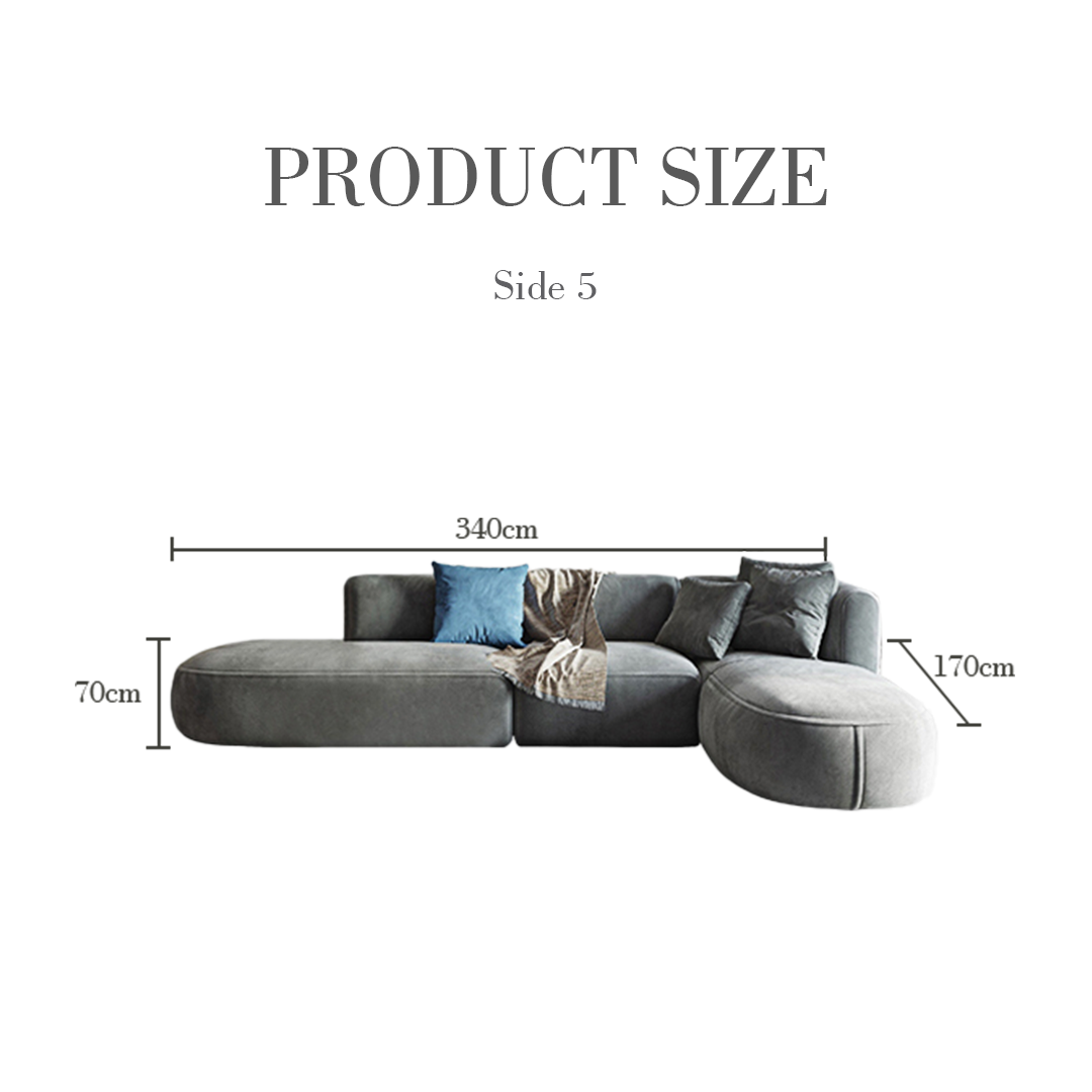 Modern gray velvet isolde three seater corner sofa with sleek minimalist l-shaped design in three seater corner style
