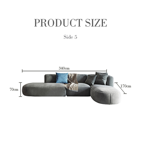 Modern gray velvet isolde three seater corner sofa with sleek minimalist l-shaped design in three seater corner style