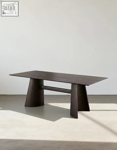 Dark wood italian retro dining table with sleek tapered legs made from solid wood for stylish dining spaces