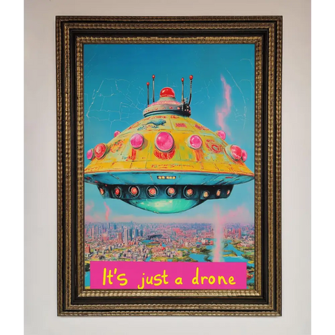Its Just A Drone Framed Poster - A3 (29.7 x 42 cm) / Ornate Gold Black - Framed Print