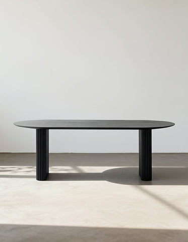 Black oval dining table with fluted legs ivar oval dining table solid wood for stylish dining spaces