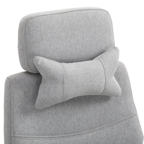 Vinsetto Office Chair, Ergonomic Desk Chair, High Back Fabric Work Chair with 160\'c2\'b0 Reclining Backrest, Retractable Footrest, Neck and Lumbar Pillow for Home and Study, Grey