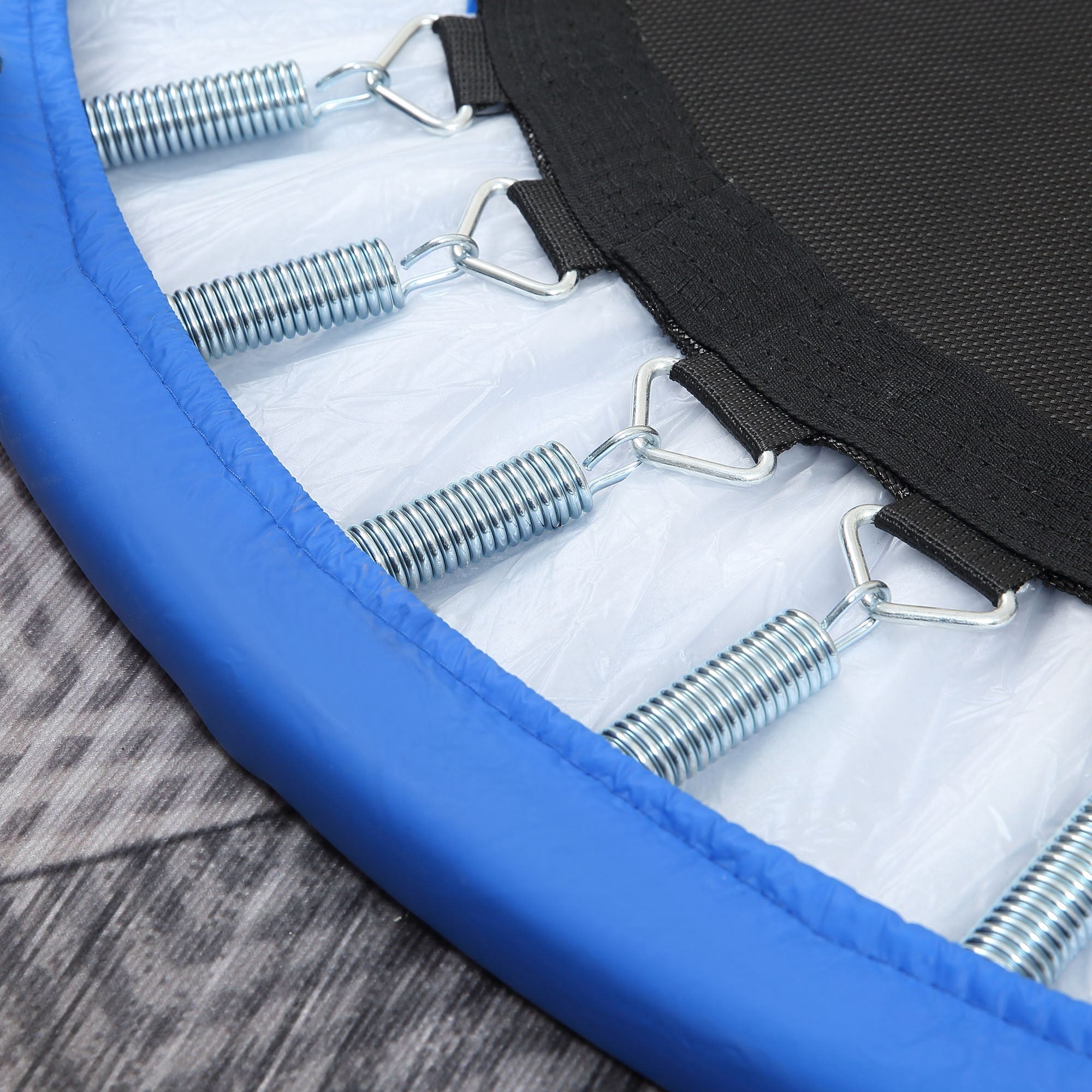 HOMCOM \'ce\'a6101 Mini Fitness Trampoline Home Gym Yoga Exercise Rebounder Indoor Outdoor Jumper with Safety Pad, Support Up to 100 KG, Blue and Black