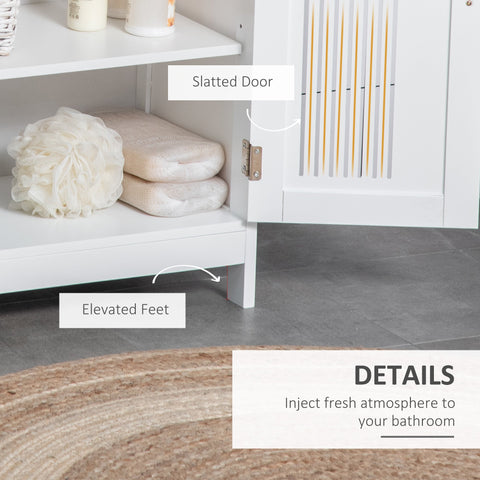 kleankin Modern Bathroom Floor Cabinet - White
