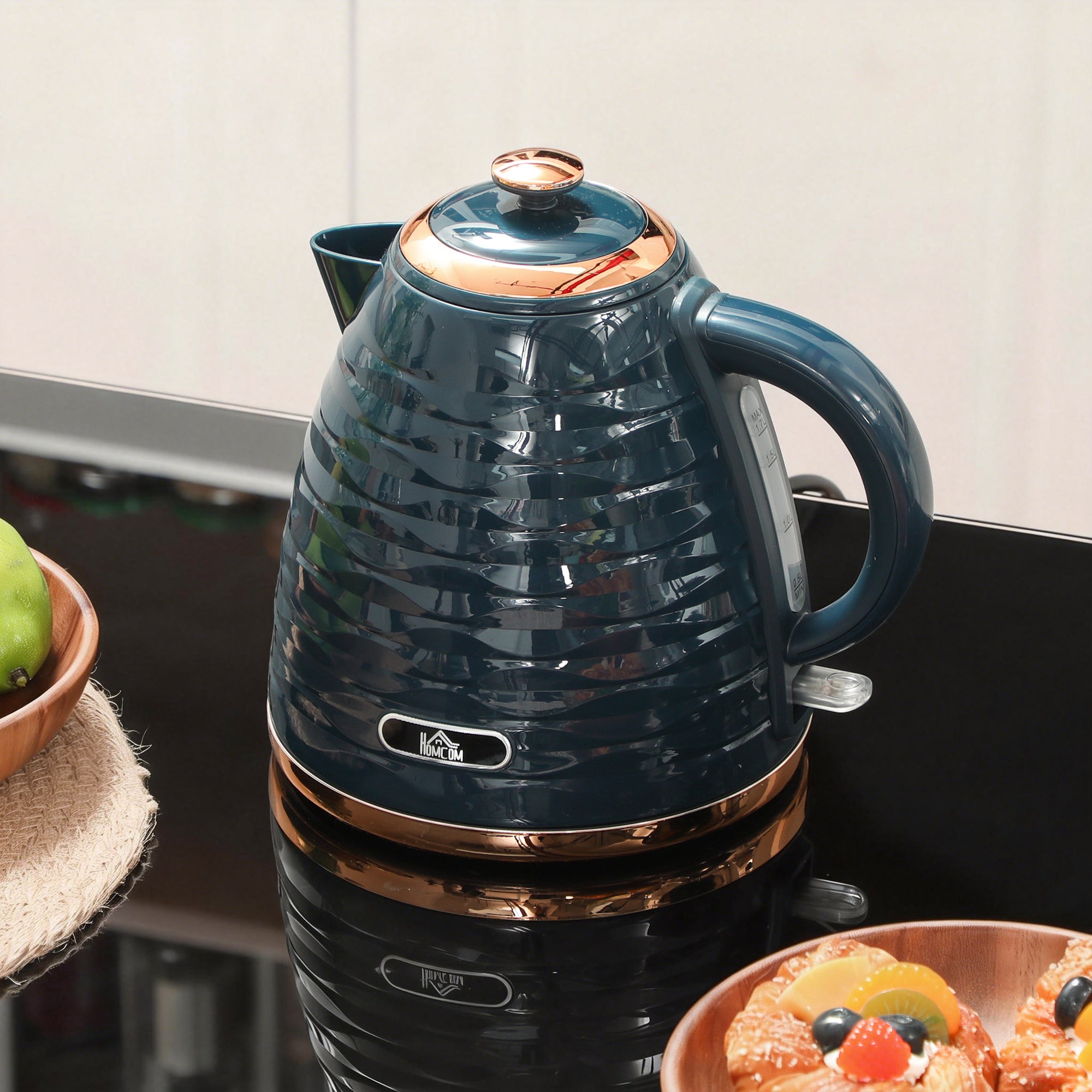 HOMCOM 3kW Rapid Boil Honeycomb Kettle - Dark Blue