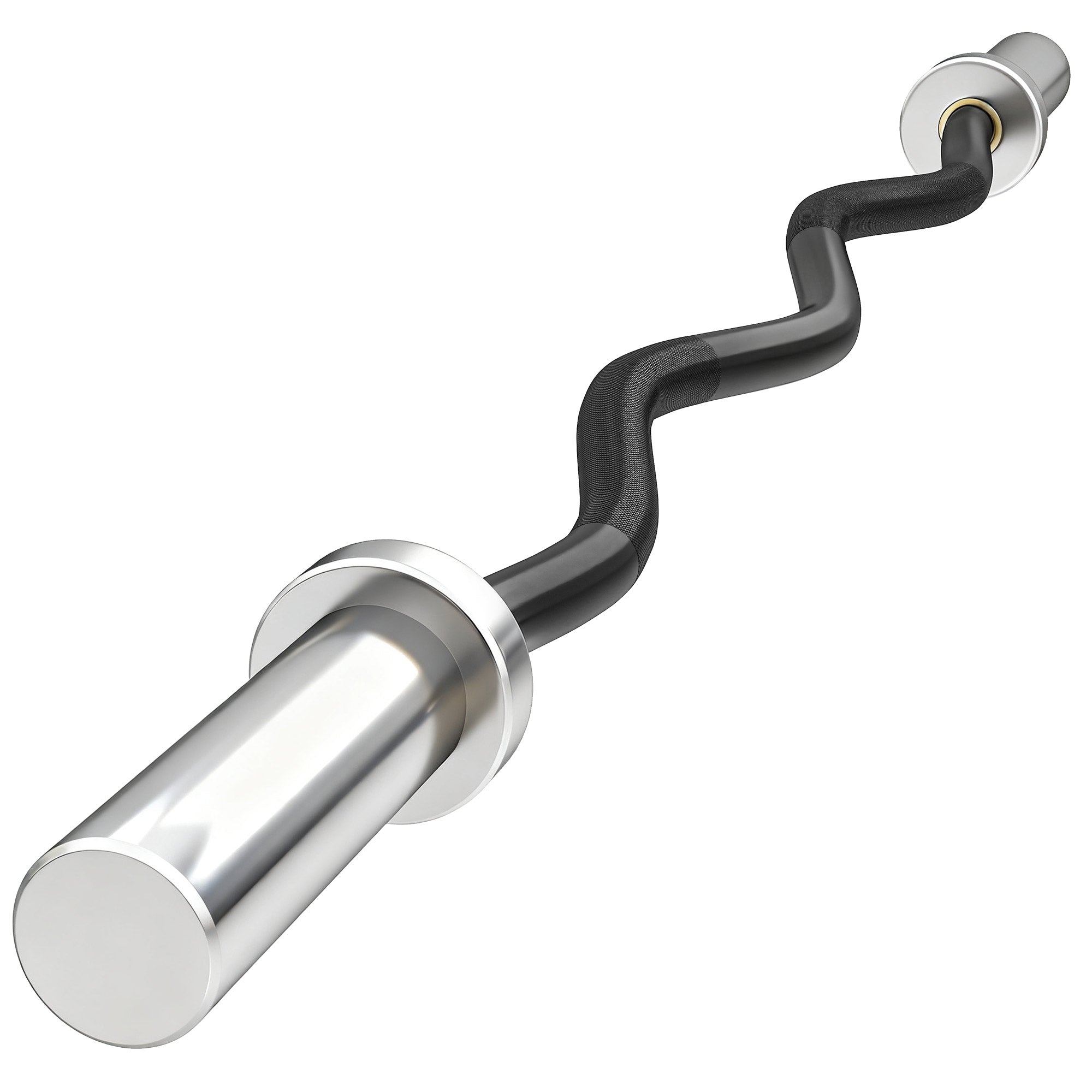 SPORTNOW 4ft Olympic EZ Curl Bar, Barbell Bar for 2" Weight Plates with Non-Slip Hand Grip 120cm