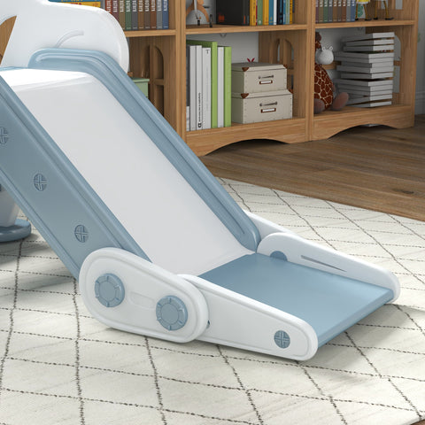 AIYAPLAY Foldable Kids Slide, Freestanding Baby Slide, for Ages 1.5-3 Years, Grey & Beige