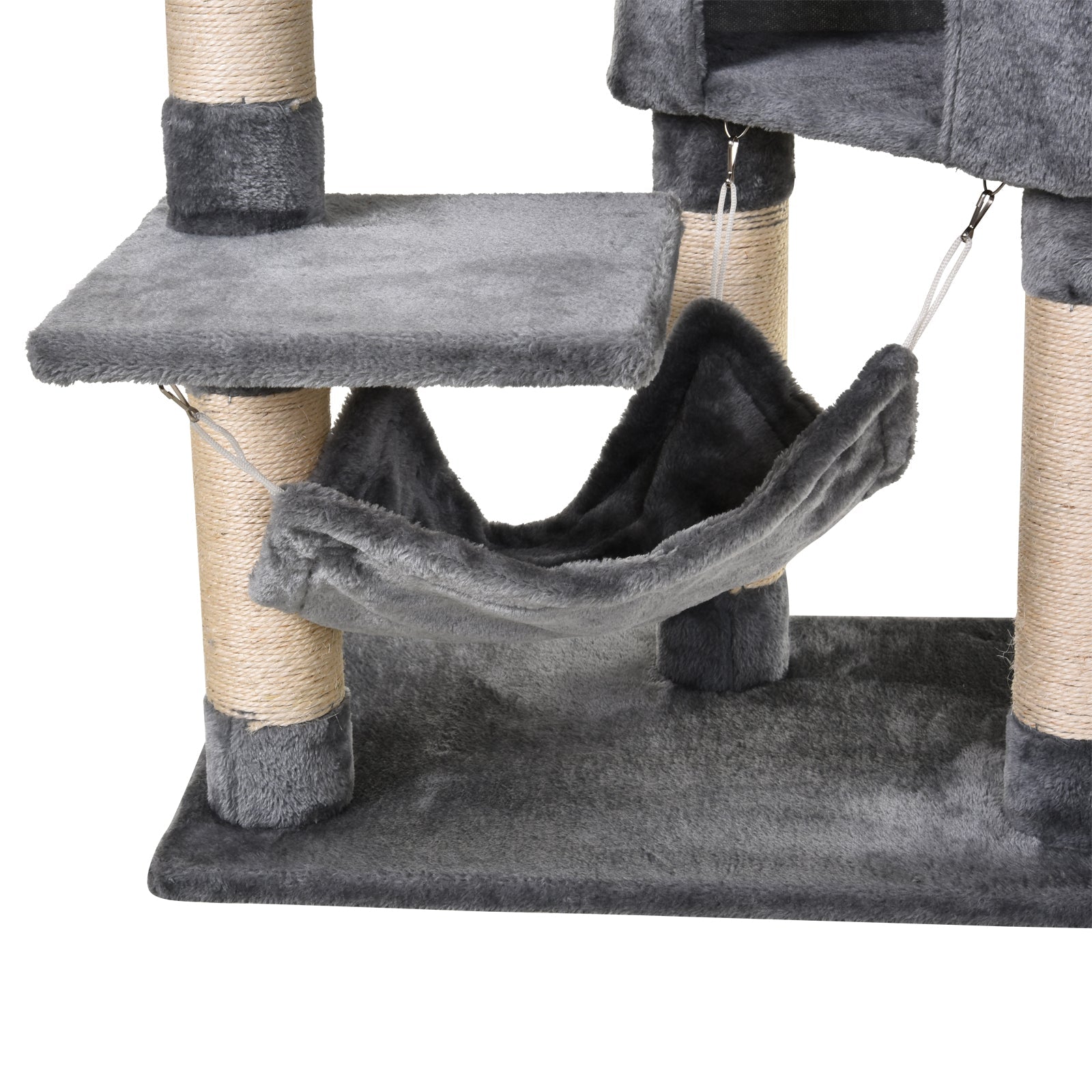 PawHut Cat Tree for Indoor Cats Condo Tower Multi-level Height 150CM  Kittens Activity Stand House with Toys & Various Scratching Posts