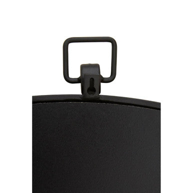 Jacen black metal frame round wall mirror with black rectangular mirror and matte black metal frame finish