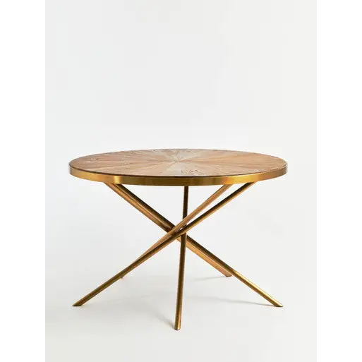Jana Round Fir Wood Dining Table with Splayed Legs