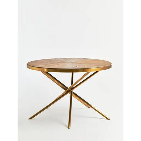 Jana Round Fir Wood Dining Table with Splayed Legs