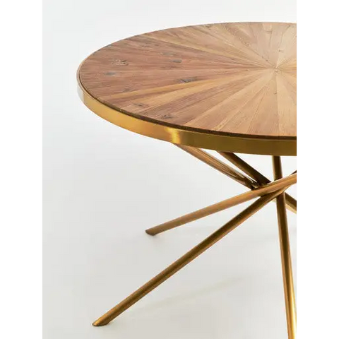 Jana Round Fir Wood Dining Table with Splayed Legs