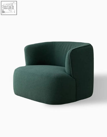 Janet armchair green velvet armchair with soft rounded contours and minimalist velvet design