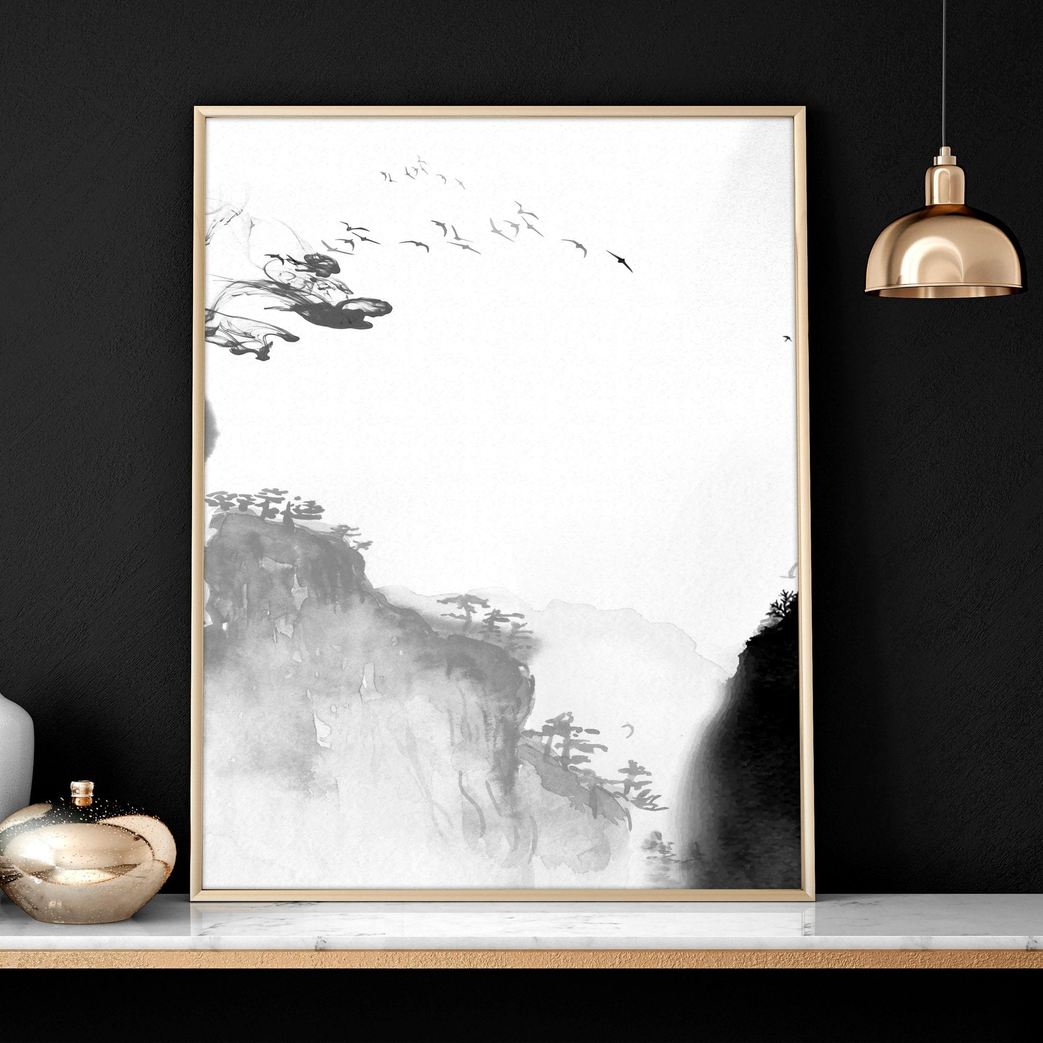 Japanese dragons art | set of 3 wall art for Home office decor