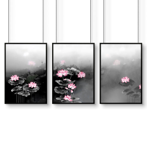 Japandi Interiors | Set of 3 Asian Inspired Wall art Prints