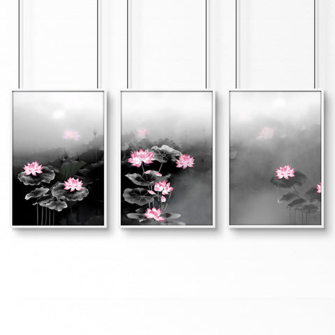 Japandi Interiors | Set of 3 Asian Inspired Wall art Prints